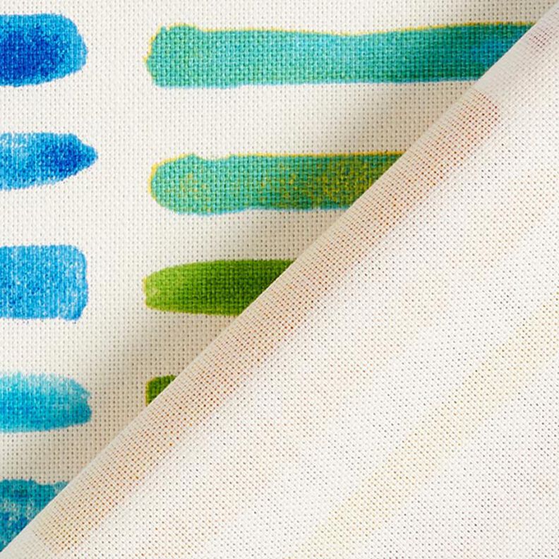 Decor Fabric Half Panama rainbow stripes – white, image number 4