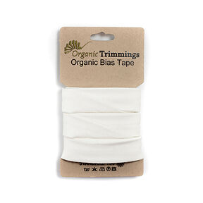 Bias binding Organic Cotton Jersey [3 m | 20 mm] – white, 