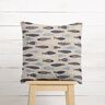 Decor Fabric Half Panama abstract school of fish – natural/blue,  thumbnail number 7