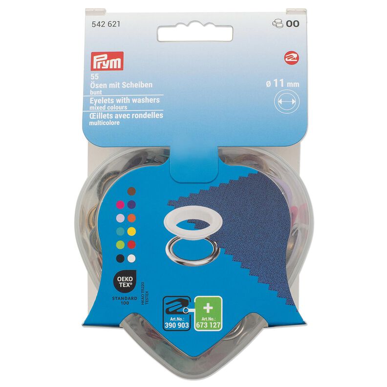 Eyelets with discs, in heart box [11 mm] | Prym – red,  image number 4