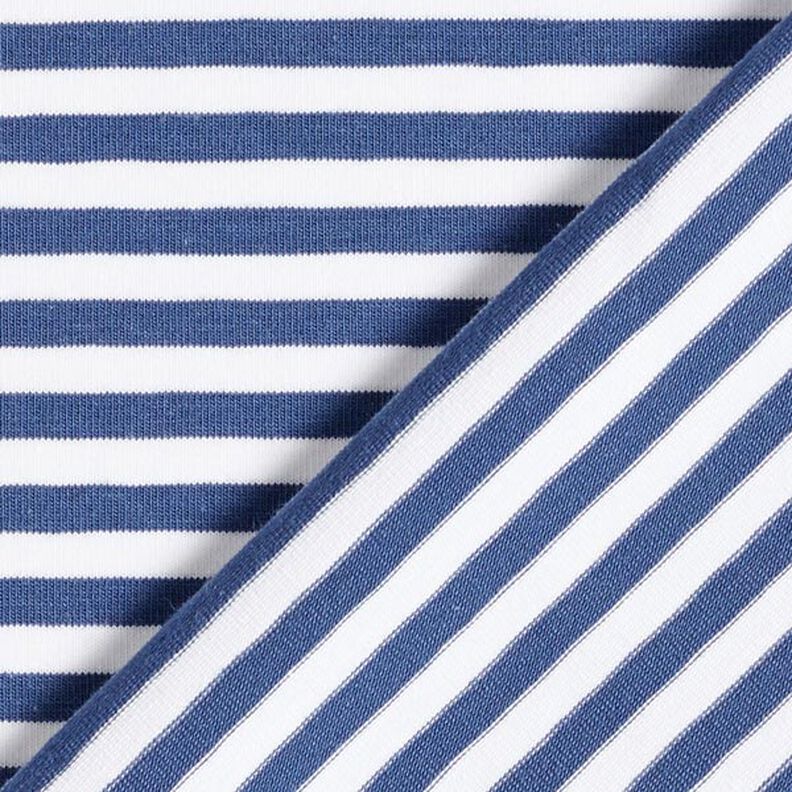 Cotton Jersey Narrow Stripes – denim blue/white,  image number 5