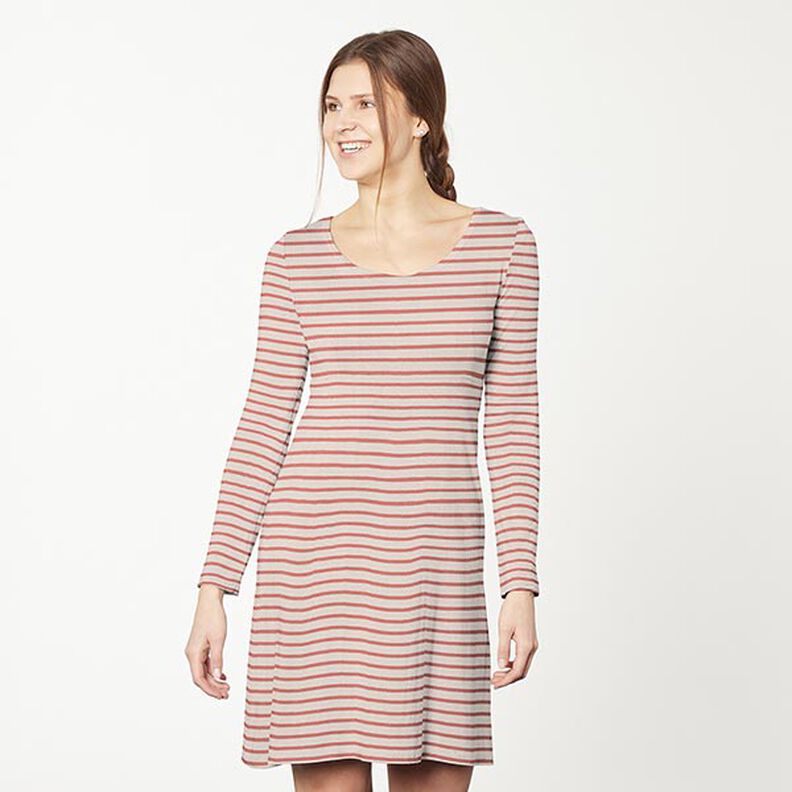 Narrow & Wide Stripes Cotton Jersey – anemone/terracotta,  image number 8