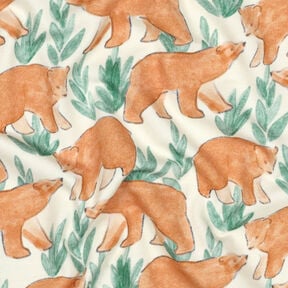 French Terry Watercolor bears Digital Print | Poppy Fabrics – offwhite, 