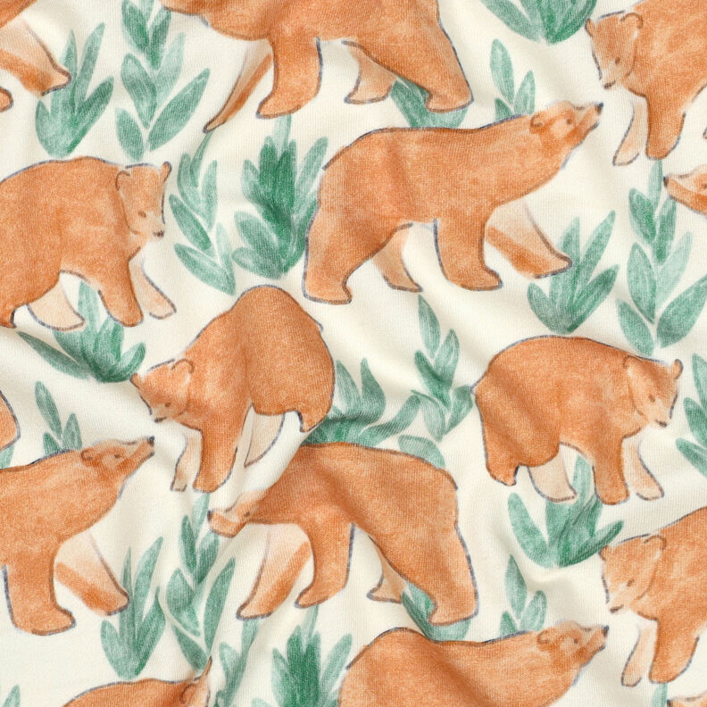 French Terry Watercolor bears Digital Print | Poppy Fabrics – offwhite,  image number 2