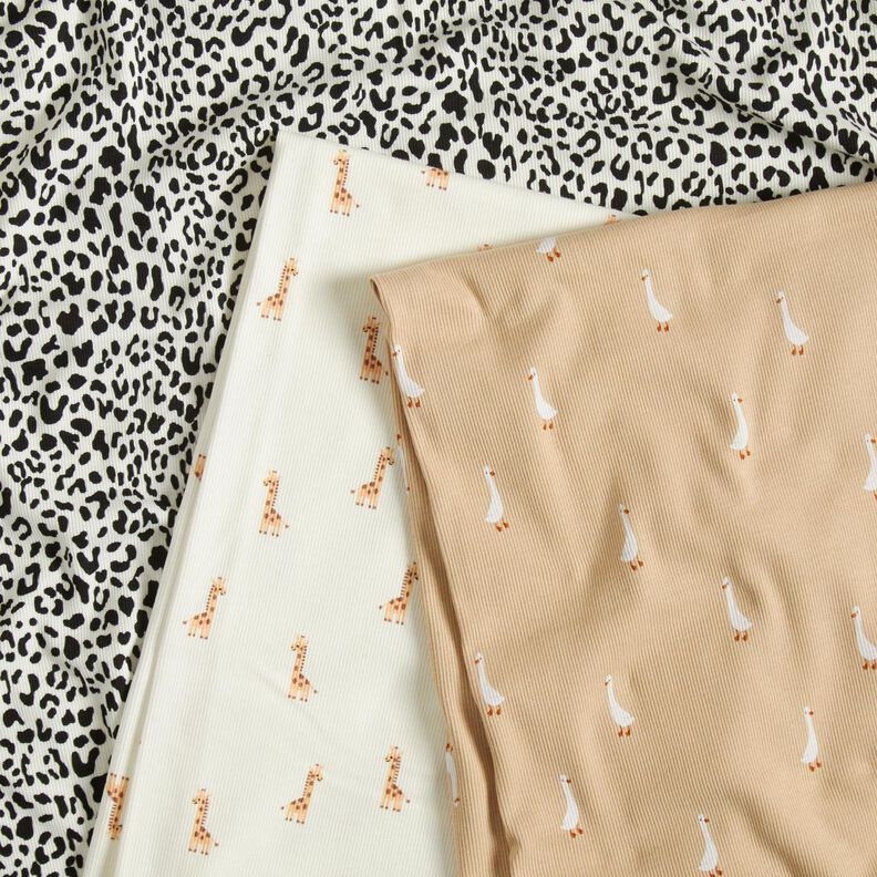 Ribbed Jersey Leopard Print – offwhite,  image number 5