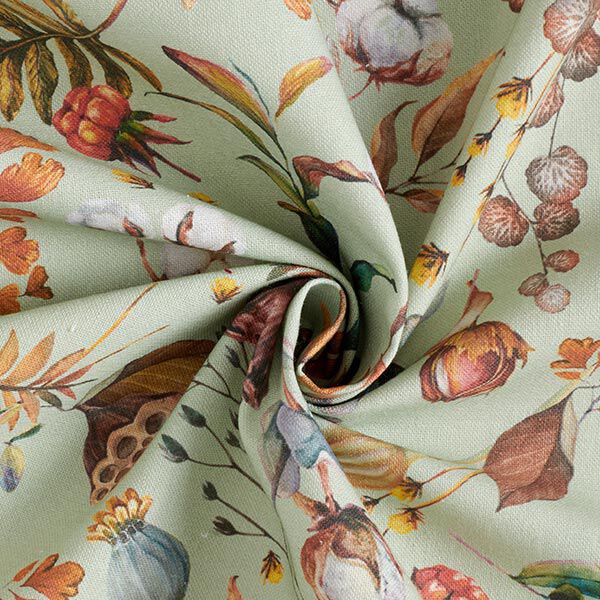 Decorative fabric, half Panama dried plants, recycled – mint,  image number 3