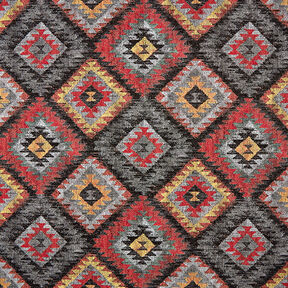 Decor Fabric Tapestry Fabric Ethno Diamonds – carmine/black, 