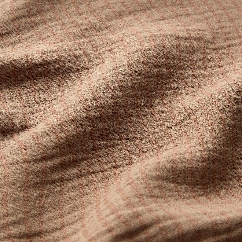 Linen Cotton Blend Jacquard Wave Pattern – medium brown,  image number 2