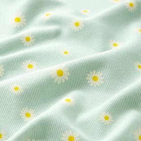 Waffle Jersey Ox-eye daisies – pale mint, 