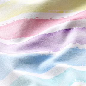 Cotton Jersey Pastel stripes | Glitzerpüppi – white, 