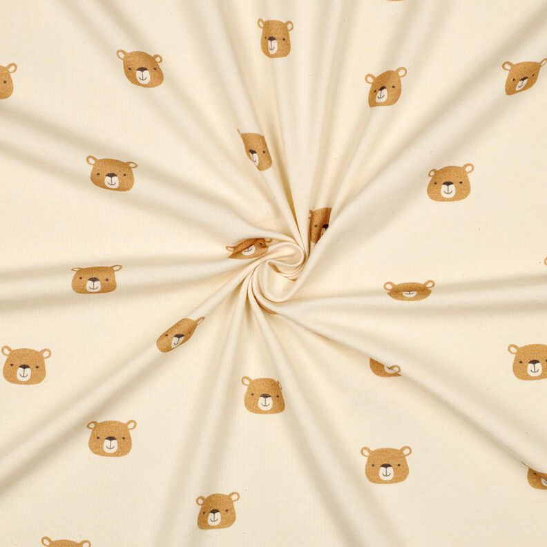 GOTS Cotton Jersey Bears | Poppy Fabrics – offwhite/light brown,  image number 3