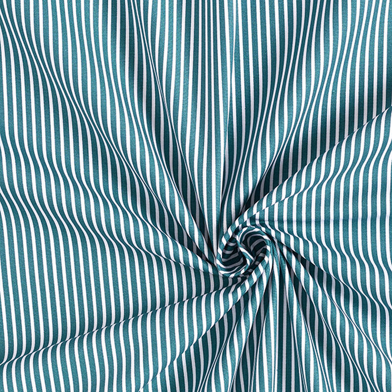Cotton Poplin Stripes – petrol/white,  image number 3