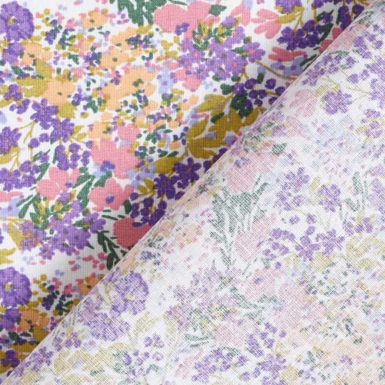 Cotton Cretonne sea of flowers – white/lavender,  image number 4