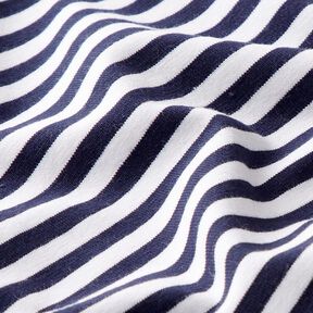 Cotton Jersey Narrow Stripes – navy blue/white, 