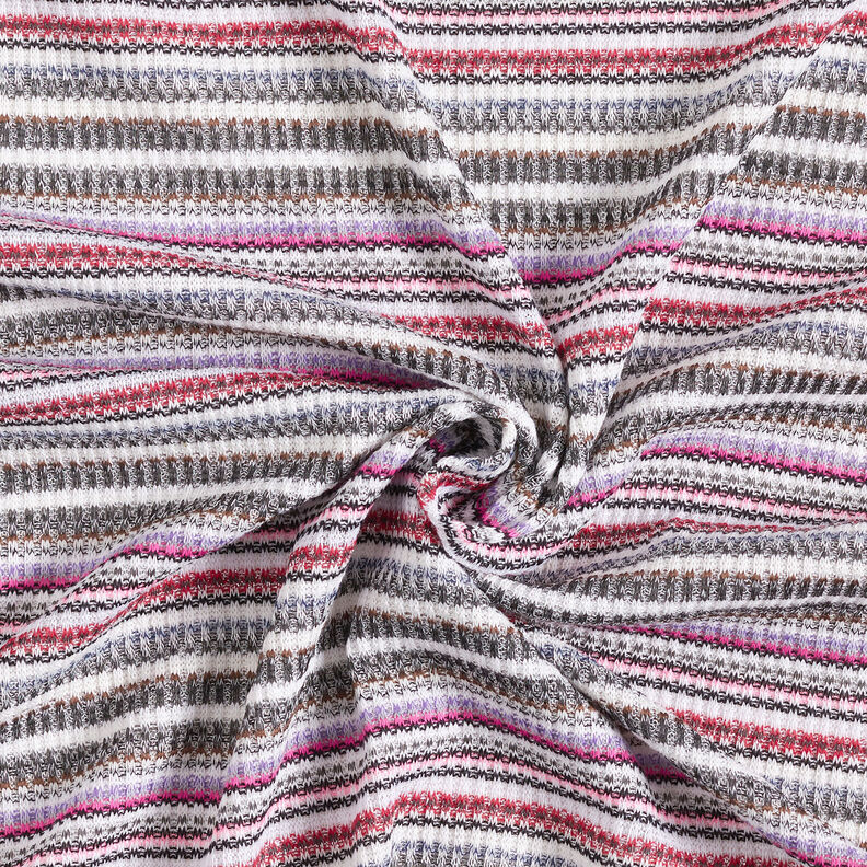 Horizontal stripes glittery rib knit,  image number 4