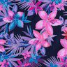 Swimsuit Fabric Tropical Flowers – navy blue/pink,  thumbnail number 6