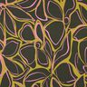 Stretch viscose large flowers – dark pine/yellow olive,  thumbnail number 1