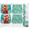 Bags Panel Canvas colourful poppies – blue-black/fire red,  thumbnail number 1