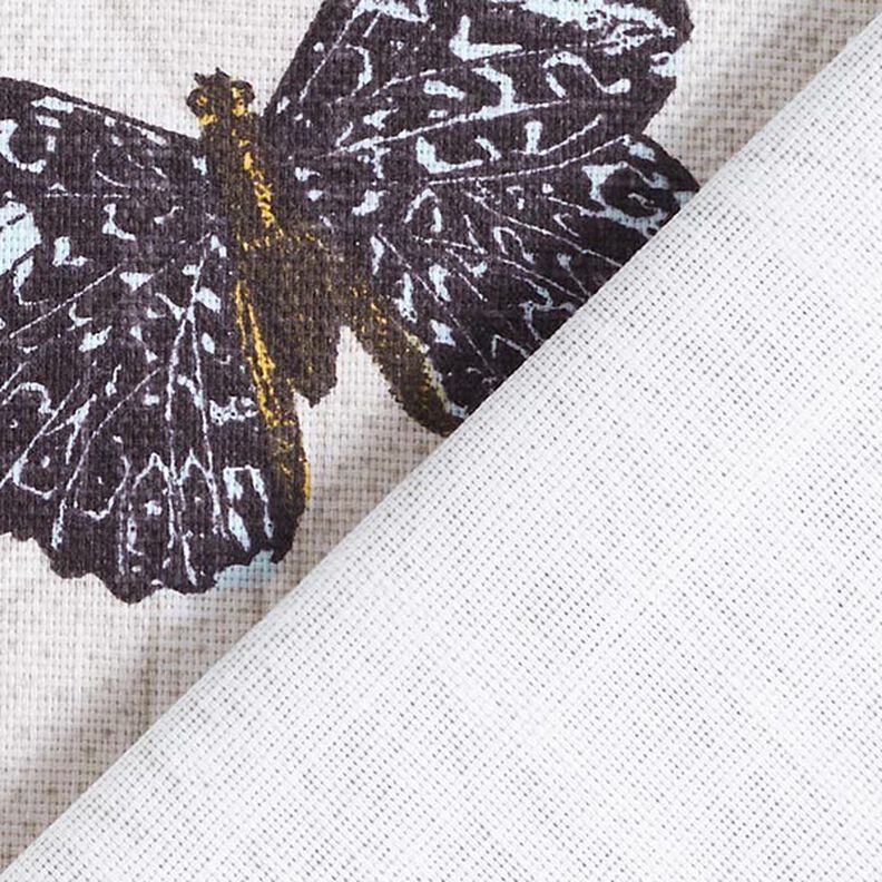 Decor Fabric Half Panama butterflies – light beige,  image number 4