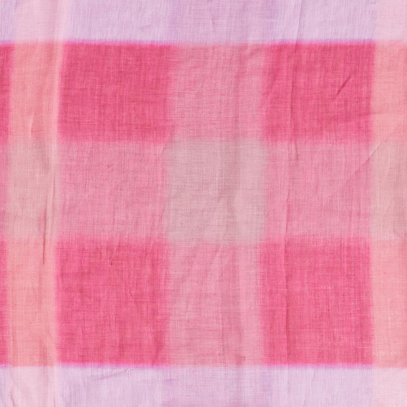 Tie-dye checked ramie chiffon – intense pink,  image number 2