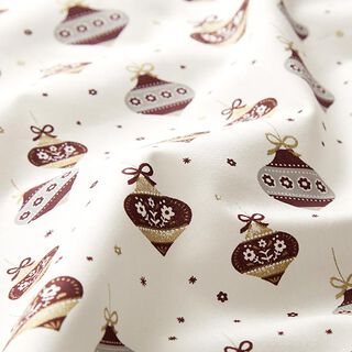 Cotton Poplin Pointed Christmas Baubles – white/gold, 