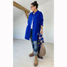 Linen fabric Ramie mix medium – royal blue,  thumbnail number 6