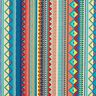 Coated Cotton ethnic stripes – blue/orange,  thumbnail number 1
