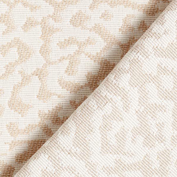 Large Abstract Leopard Print Jacquard Furnishing Fabric – cream/beige,  image number 4