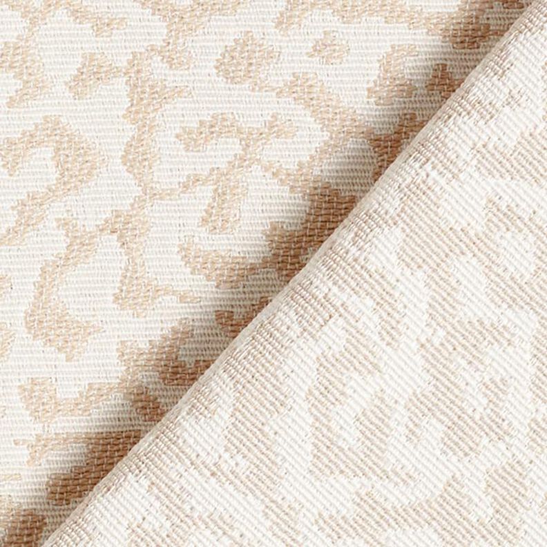 Large Abstract Leopard Print Jacquard Furnishing Fabric – cream/beige,  image number 4
