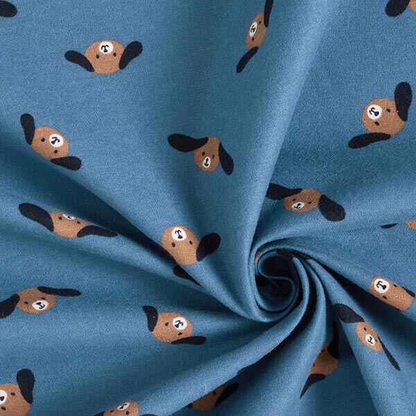 Cotton Flannel Dog Heads – denim blue,  image number 3