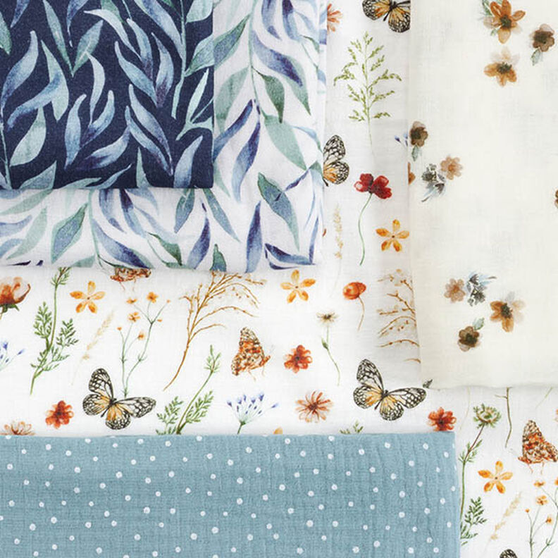 Double Gauze/Muslin Polka Dots – dove blue,  image number 5