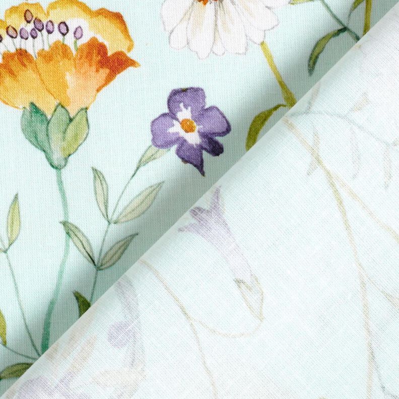 Cotton Poplin wildflowers – pale mint/lavender,  image number 4