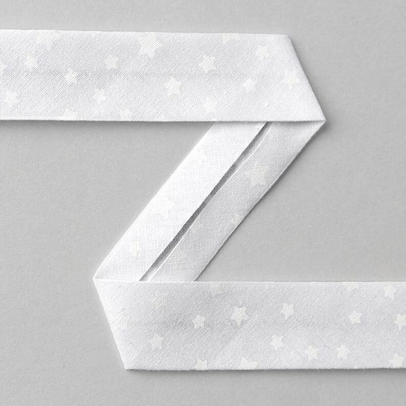 Stars Bias Tape [20mm] - white,  image number 1