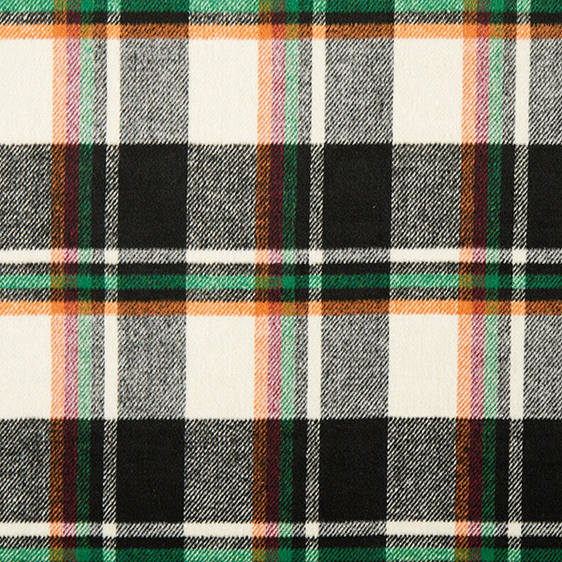 colourful checked coat fabric – black/white,  image number 1