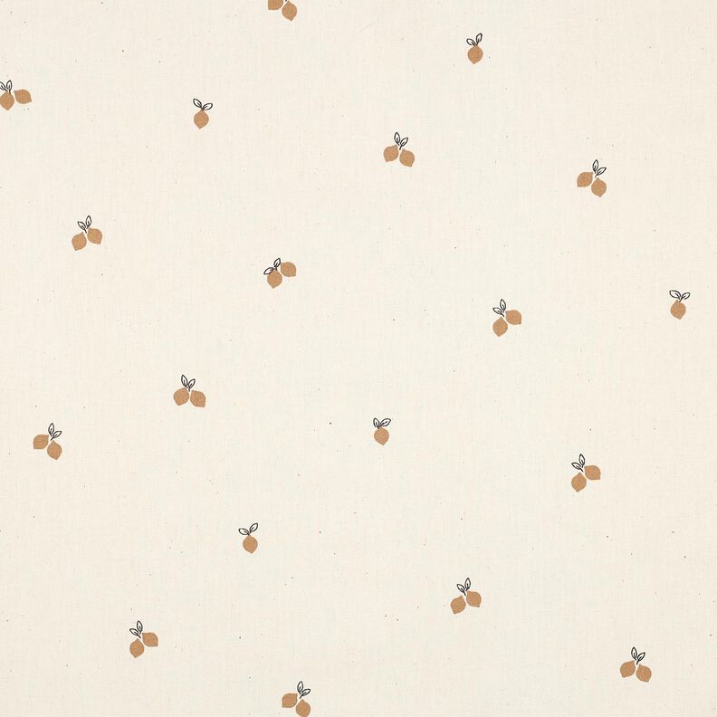 GOTS Cotton Poplin small lemons | Poppy Fabrics – natural/fawn,  image number 1