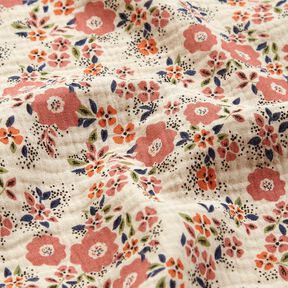 Double Gauze/Muslin sea of flowers – light taupe, 