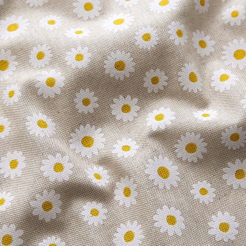 Decor Fabric Half Panama small daisies – natural/white,  image number 2