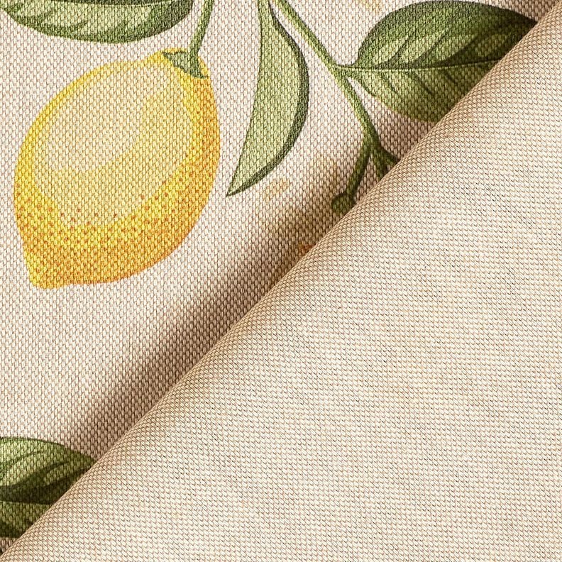 Decor Fabric Half Panama Little lemon tree – natural/yellow,  image number 4