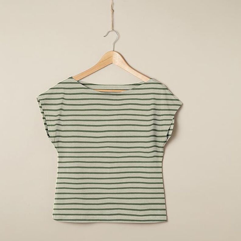 Narrow & Wide Stripes Cotton Jersey – reed/pine,  image number 6