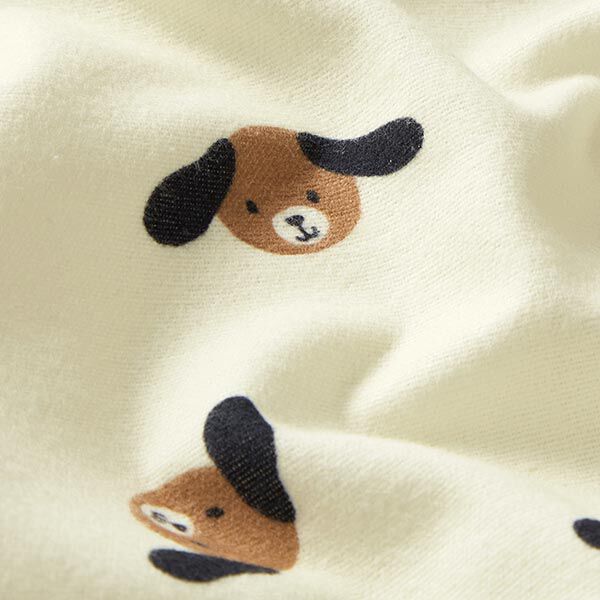 Cotton Flannel Dog Heads | by Poppy – offwhite,  image number 2