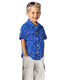 Cotton Poplin Dino contours – royal blue,  thumbnail number 5