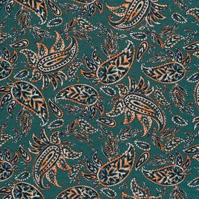 Ponte Roma Jersey Paisley – blue spruce/peach orange, 