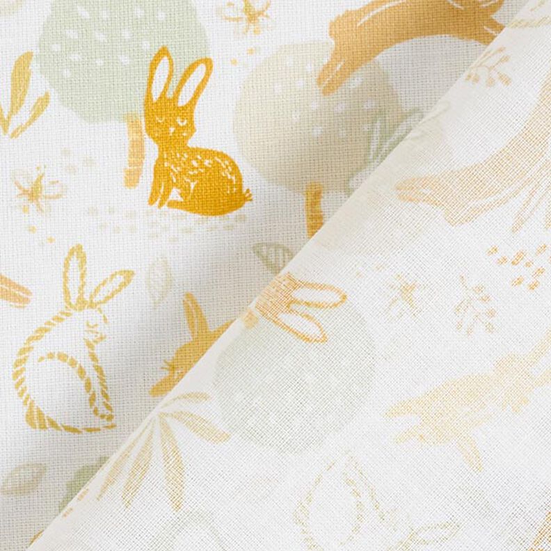 Poplin Hopping Bunny  – white/mustard,  image number 4