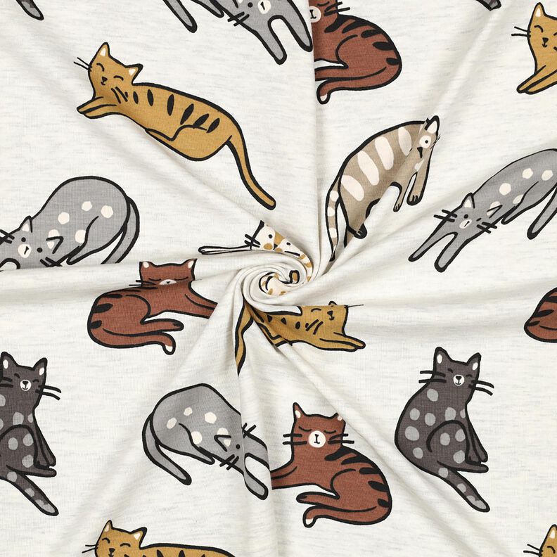 Cotton Jersey Cats | Poppy Fabrics – natural/brown, image number 3