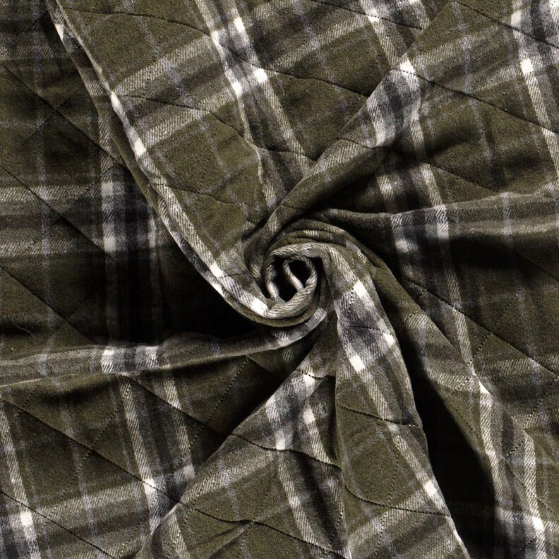 Quilted Fabric checked – dark olive/stone grey, image number 3