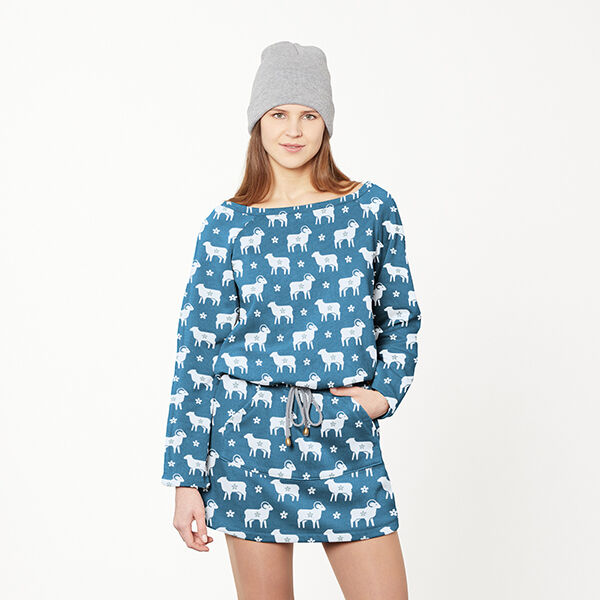 Aries Cotton Sweatshirt Fabric – blue,  image number 5