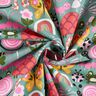 Cotton Cretonne butterflies and bees – eucalyptus/pink,  thumbnail number 3