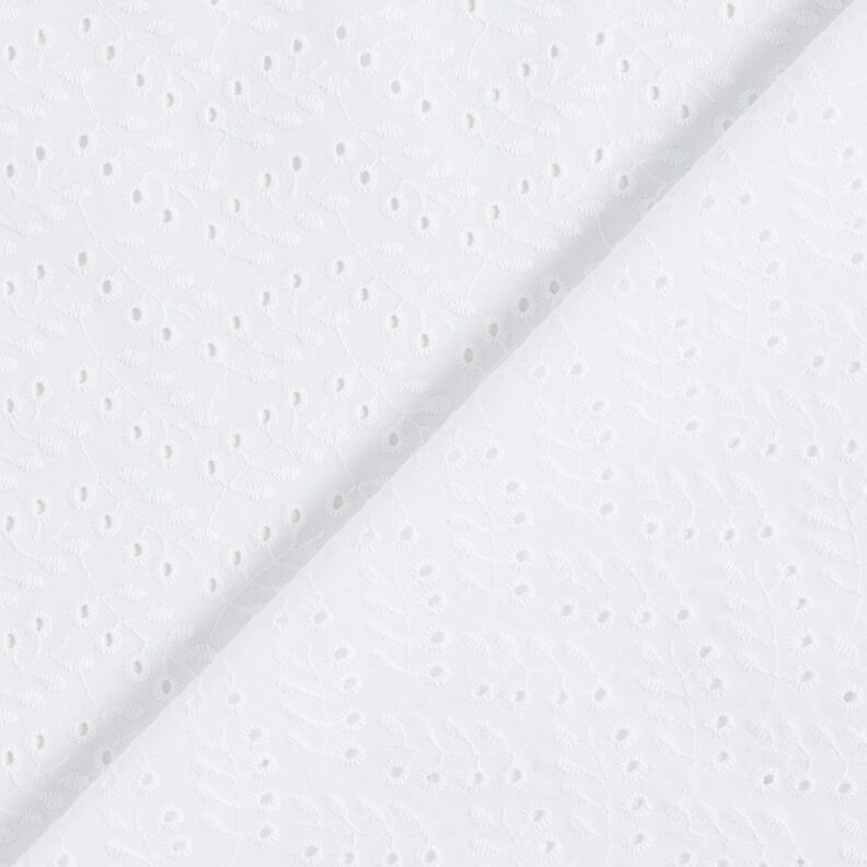 Batiste Broderie Anglaise Leafy Vines – white,  image number 3