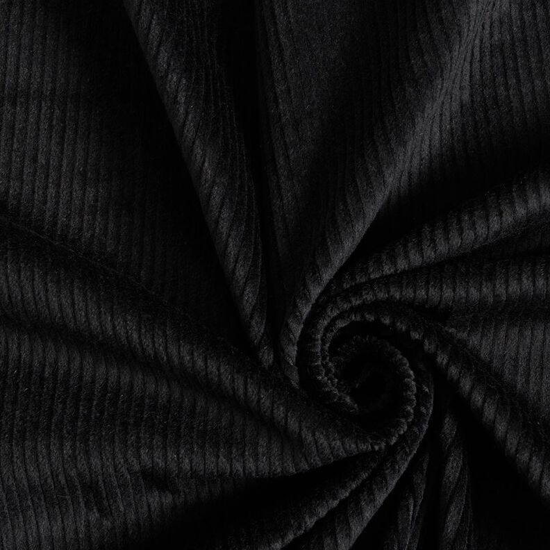 Stretchy wide corduroy – black,  image number 1