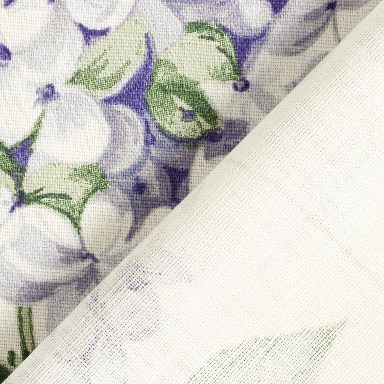 Decor Fabric Panama Hydrangeas – ivory/lilac,  image number 4